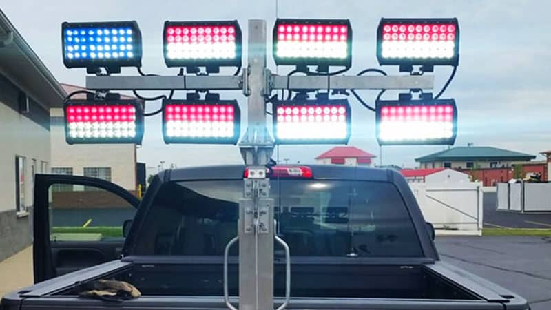 ConstructionCAM LED Mini Light Towers and Light Heads are customizable