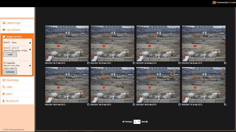 ConstructionCAM Surveillance Software allows you to store and manage videos, and photos